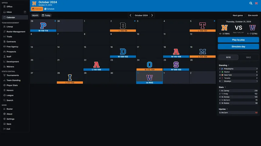 Скриншот 1 к игре Basketball Legacy Manager 26