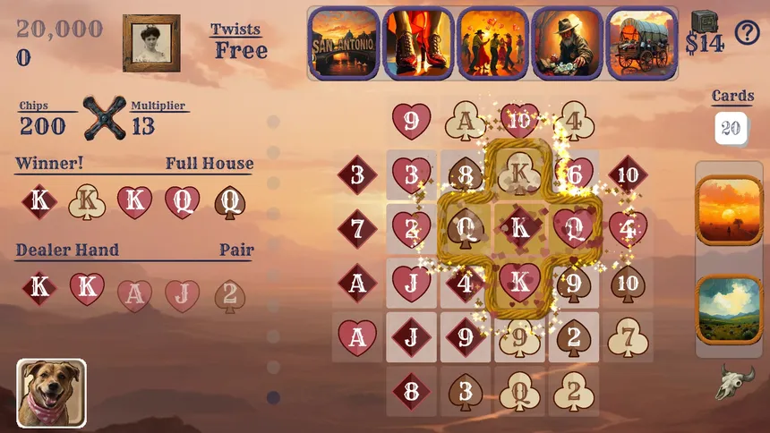 Скриншот 1 к игре Texas Twist Poker 3 Bandit's Run