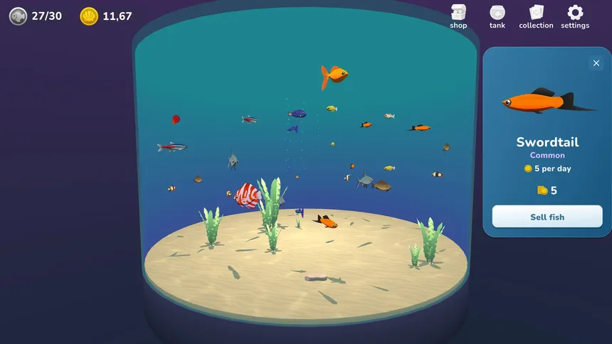 Скриншот 1 к игре Just Fish: Idle Aquarium
