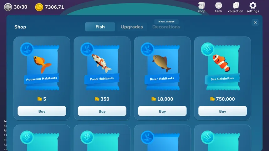 Скриншот 2 к игре Just Fish: Idle Aquarium