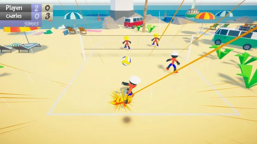 Скриншот 3 к игре Stickman Beach Volleyball DELUXE