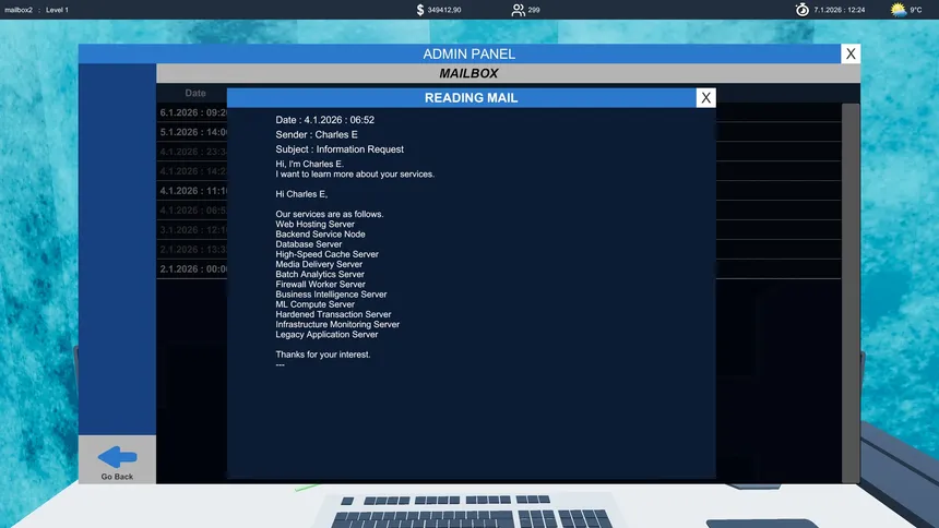 Скриншот 2 к игре Cloud Server Simulator