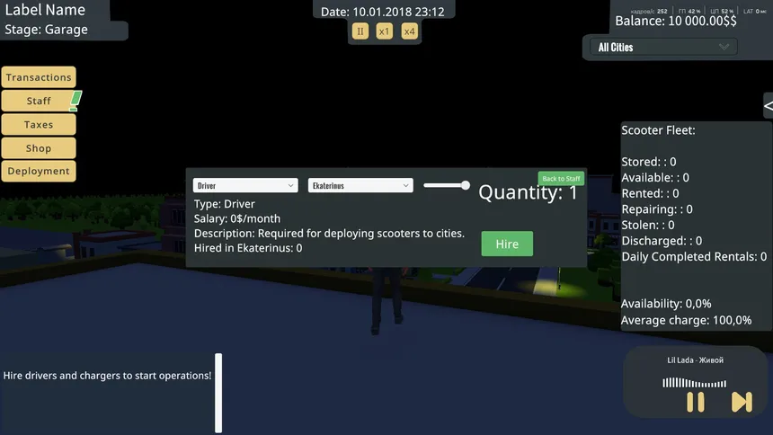 Скриншот 1 к игре Kicksharing Tycoon