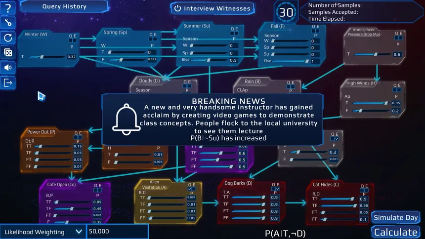 Скриншот 2 к игре Celestial Anomalies: A Cosmic Exploration of Graphical Models Of Reasoning