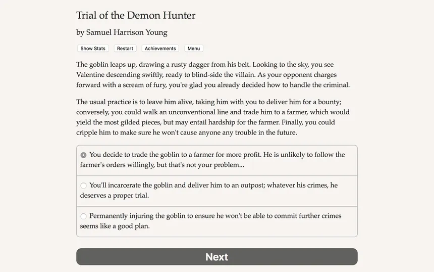 Скриншот 1 к игре Trial of the Demon Hunter