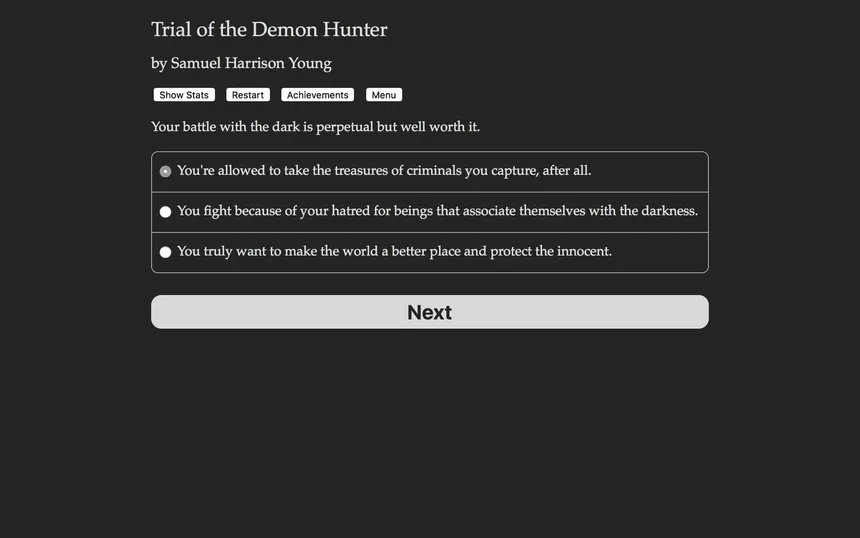 Скриншот 2 к игре Trial of the Demon Hunter