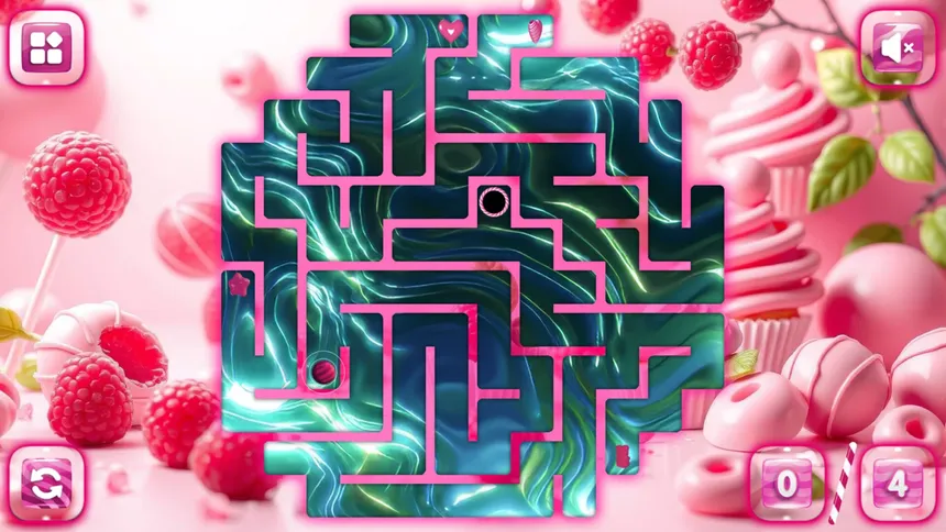 Скриншот 4 к игре Sweetie Candy Maze: Pink Raspberry