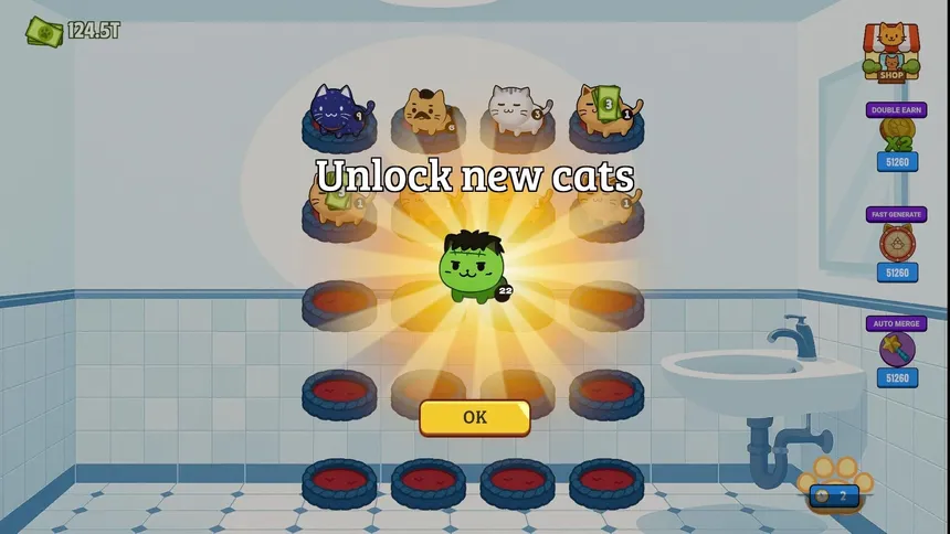 Скриншот 3 к игре Merge Cats Idle Evolution