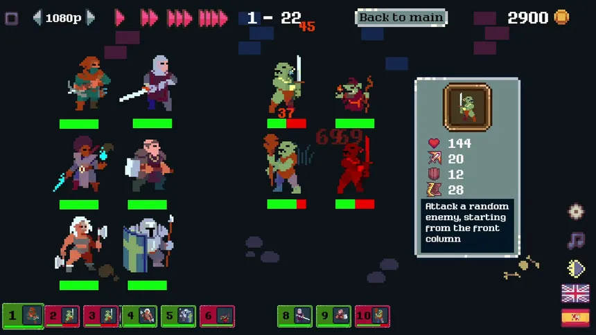 Скриншот 1 к игре Dungeon Tactics: Idle, Incremental, Autobattler