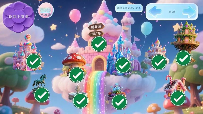 Скриншот 1 к игре Mine puzzle pieces of flower garden world