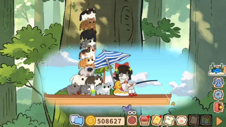 Скриншот 2 к игре Cozy~ Fishing Kitten 喵！一起摸鱼吧~