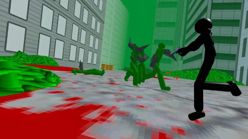 Скриншот 1 к игре Stickman Zombie Shooting 3D