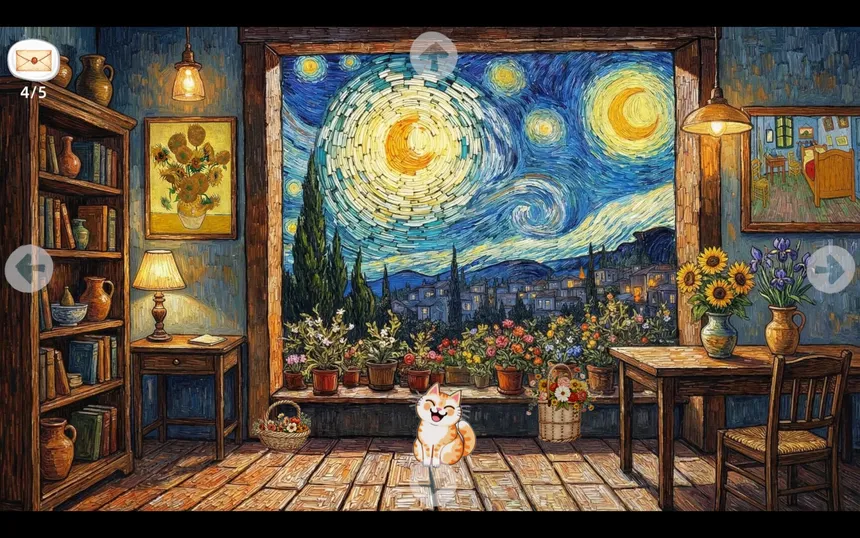 Скриншот 1 к игре Meow Time Machine: VAN GOGH Plus