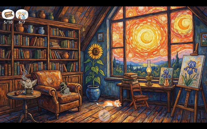 Скриншот 2 к игре Meow Time Machine: VAN GOGH Plus