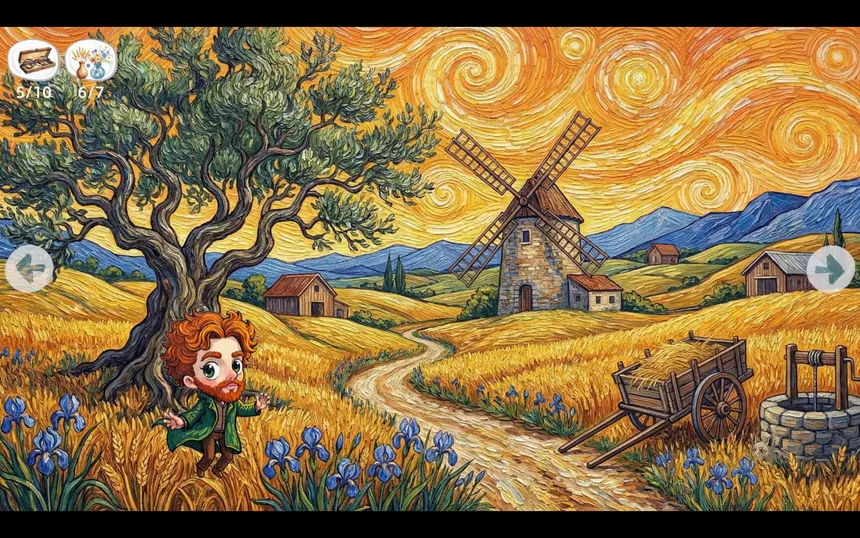 Скриншот 6 к игре Meow Time Machine: VAN GOGH Plus