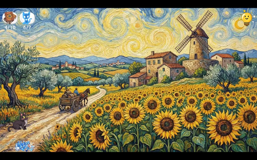 Скриншот 7 к игре Meow Time Machine: VAN GOGH Plus