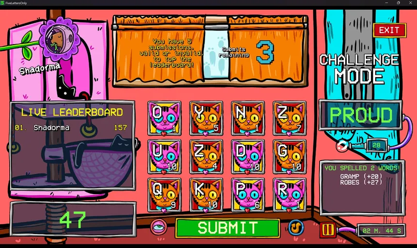 Скриншот 1 к игре Five Letters Only