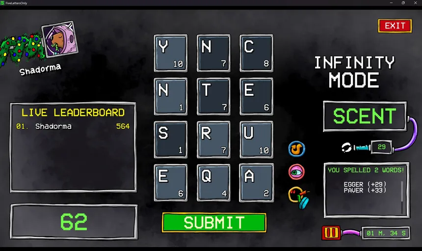 Скриншот 2 к игре Five Letters Only