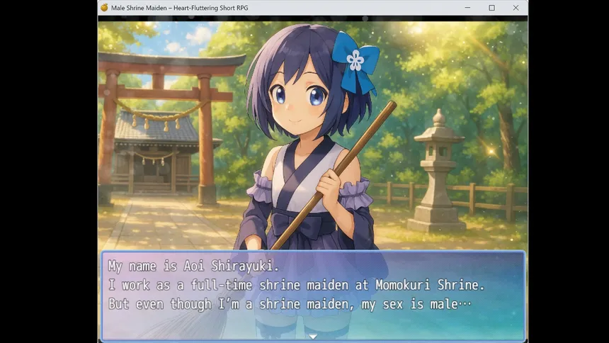 Скриншот 1 к игре Male Shrine Maiden Heart-Fluttering Short RPG