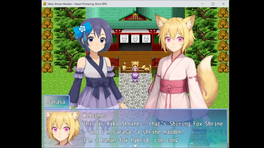 Скриншот 2 к игре Male Shrine Maiden Heart-Fluttering Short RPG