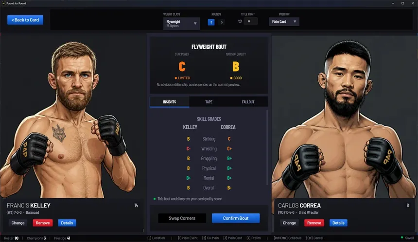 Скриншот 1 к игре Pound for Pound: MMA Promotion Simulator