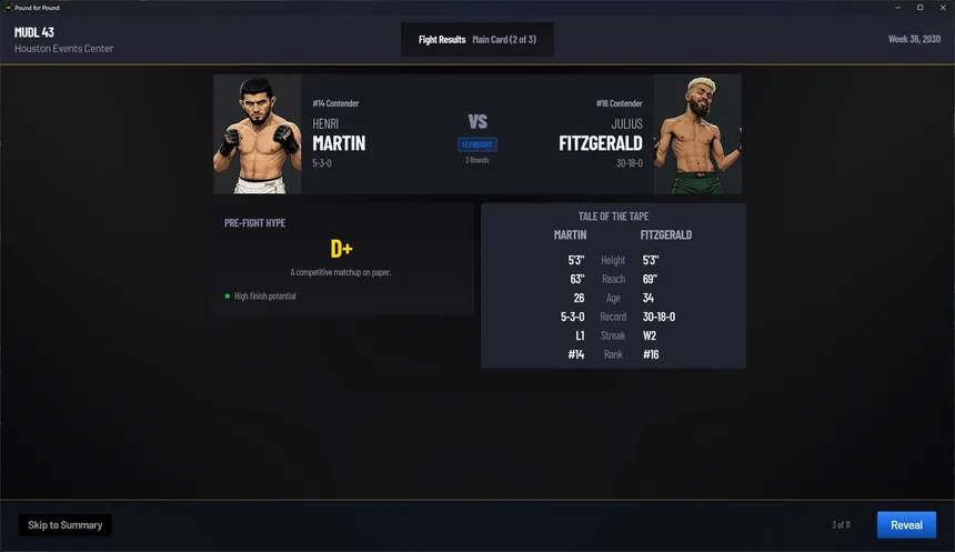 Скриншот 4 к игре Pound for Pound: MMA Promotion Simulator