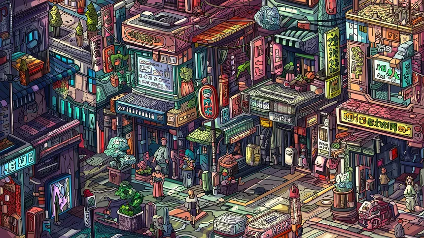 Скриншот 1 к игре 100 Cyberpunk Cats