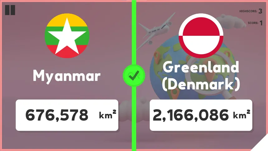 Скриншот 2 к игре Which Country Is Larger?