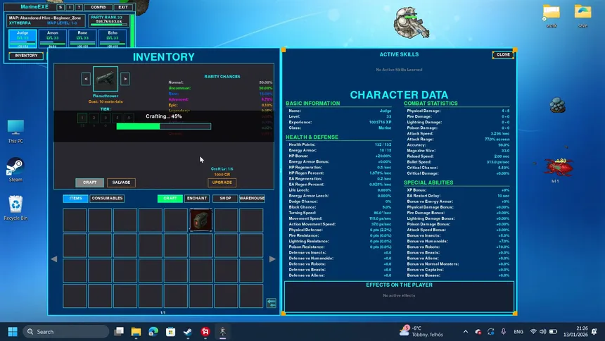Скриншот 1 к игре MARINE.EXE - Desktop RPG