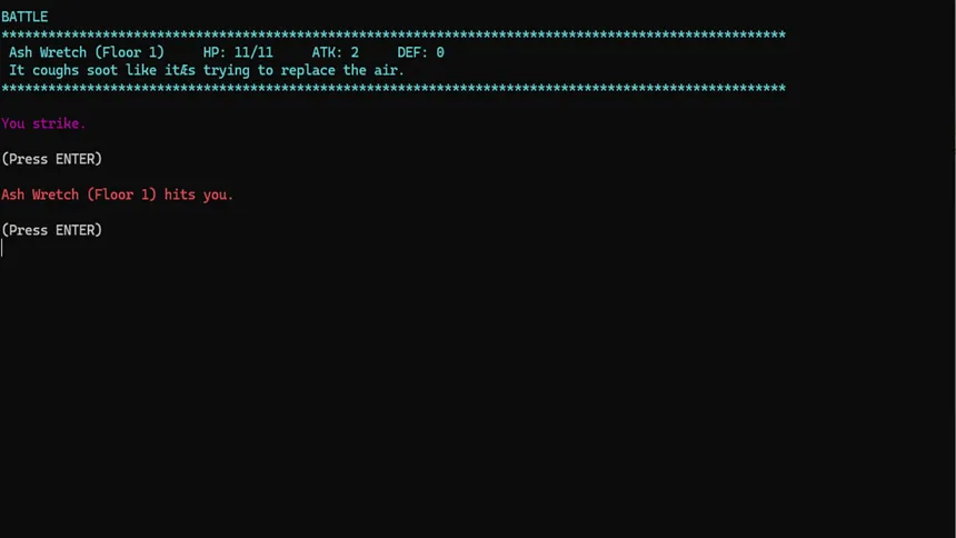 Скриншот 1 к игре Nick's Text Adventure