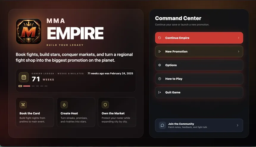 Скриншот 1 к игре MMA Empire