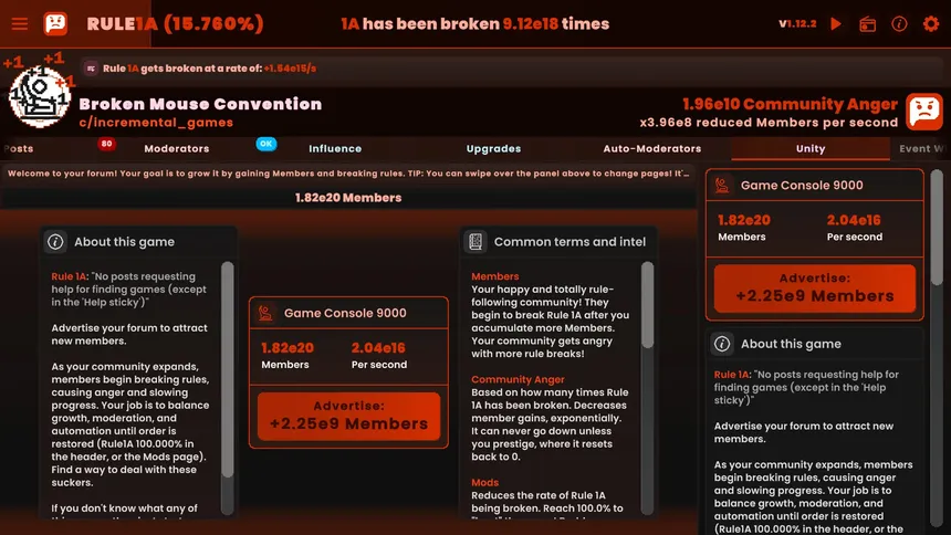 Скриншот 2 к игре Rule1A Incremental: Idle Forum