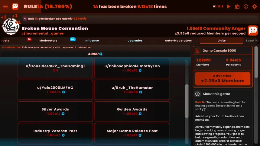 Скриншот 5 к игре Rule1A Incremental: Idle Forum