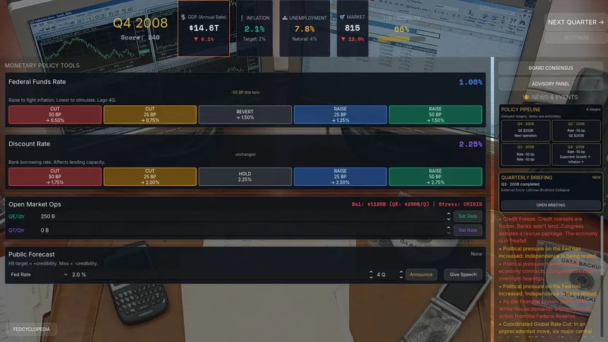 Скриншот 2 к игре Federal Reserve Simulator