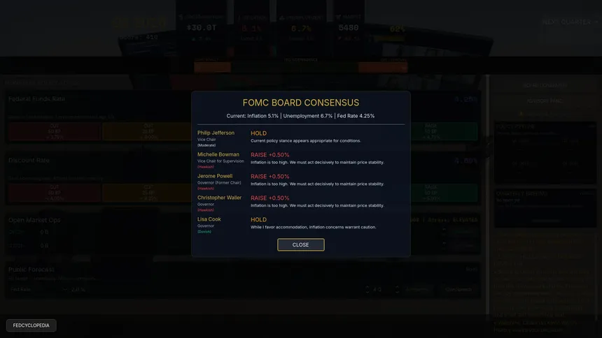 Скриншот 5 к игре Federal Reserve Simulator
