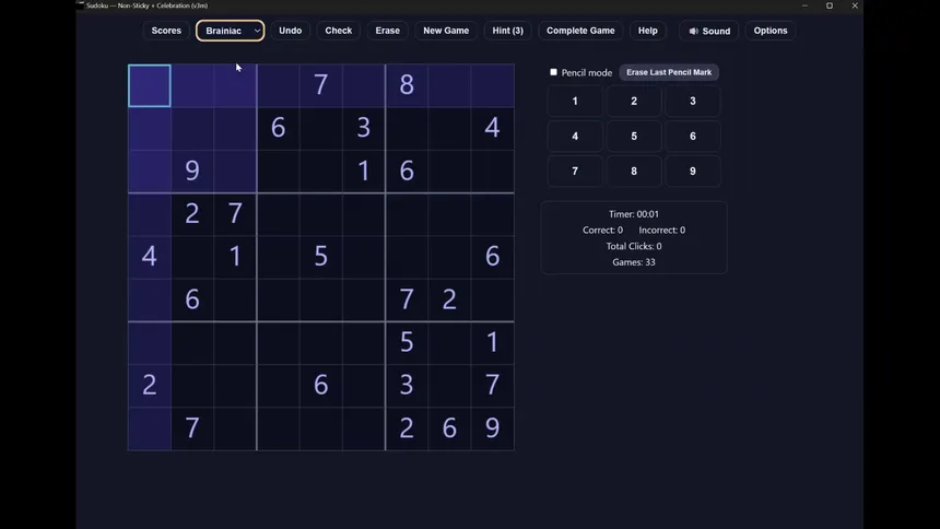 Скриншот 4 к игре Sudoku Challenge Pro