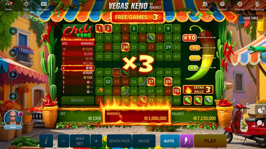 Скриншот 4 к игре Vegas Keno от Pokerist