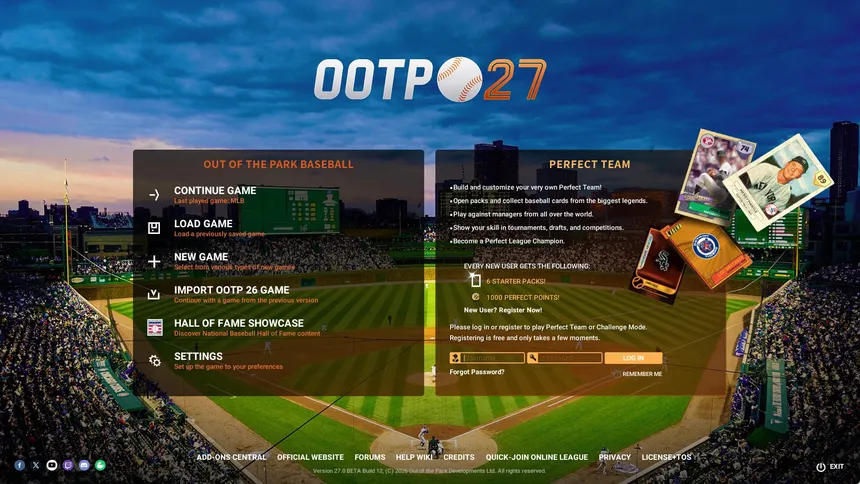 Скриншот 1 к игре Out of the Park Baseball 27