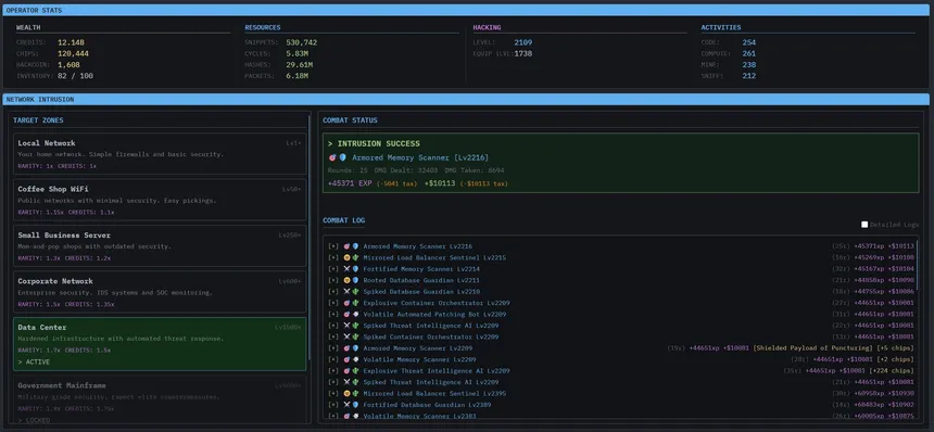 Скриншот 1 к игре Idle Hacking: An Inaction RPG
