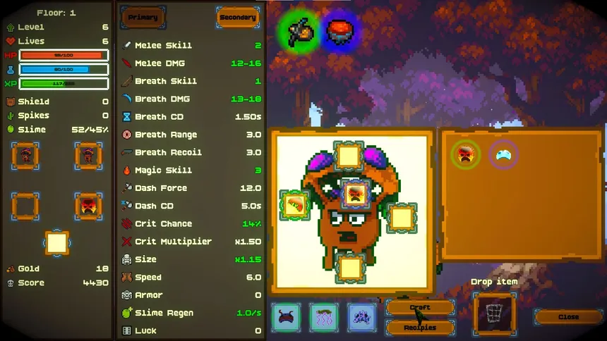Скриншот 6 к игре Shroomanoid: breakout action roguelike