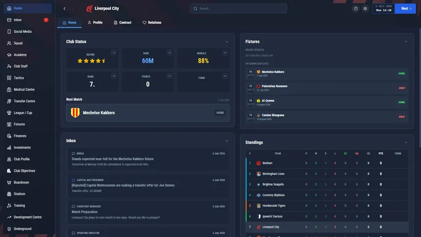 Скриншот 1 к игре Pro Soccer Manager 27