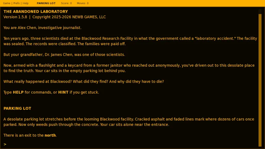Скриншот 1 к игре Terminal Tales: An Interactive Fiction Anthology