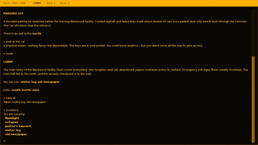 Скриншот 2 к игре Terminal Tales: An Interactive Fiction Anthology