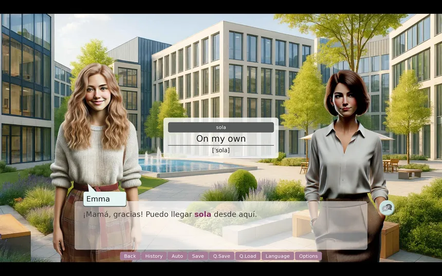 Скриншот 1 к игре Interactive Language-Learning Novel: Interview with Emma