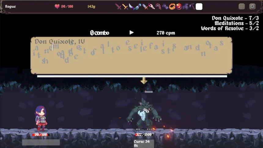 Скриншот 2 к игре Clack and Slash: Typing Roguelike