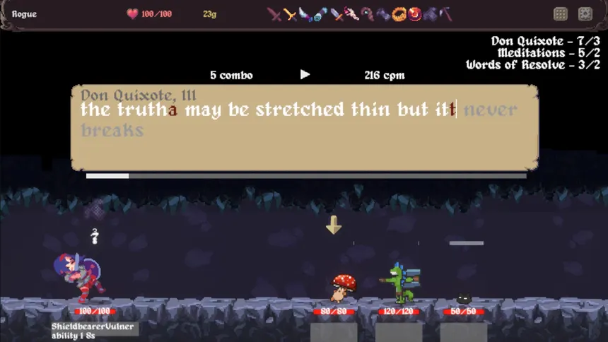 Скриншот 5 к игре Clack and Slash: Typing Roguelike