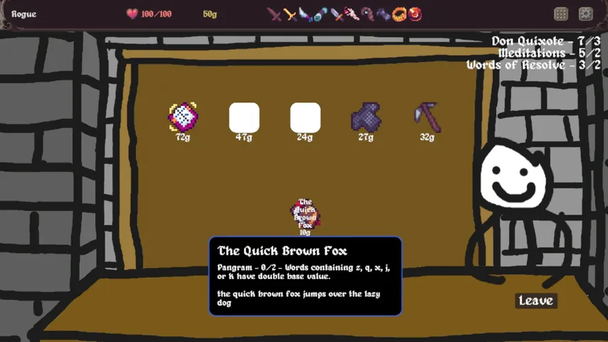 Скриншот 8 к игре Clack and Slash: Typing Roguelike