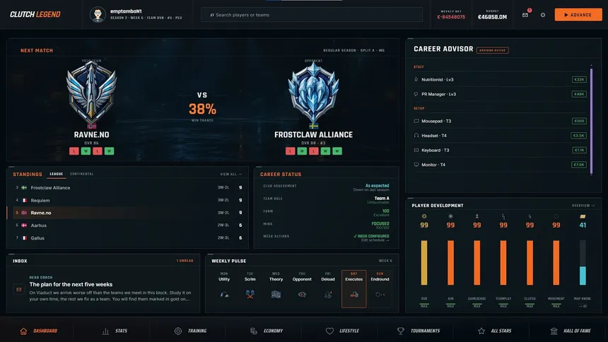 Скриншот 3 к игре Clutch Legend: FPS Career Simulator