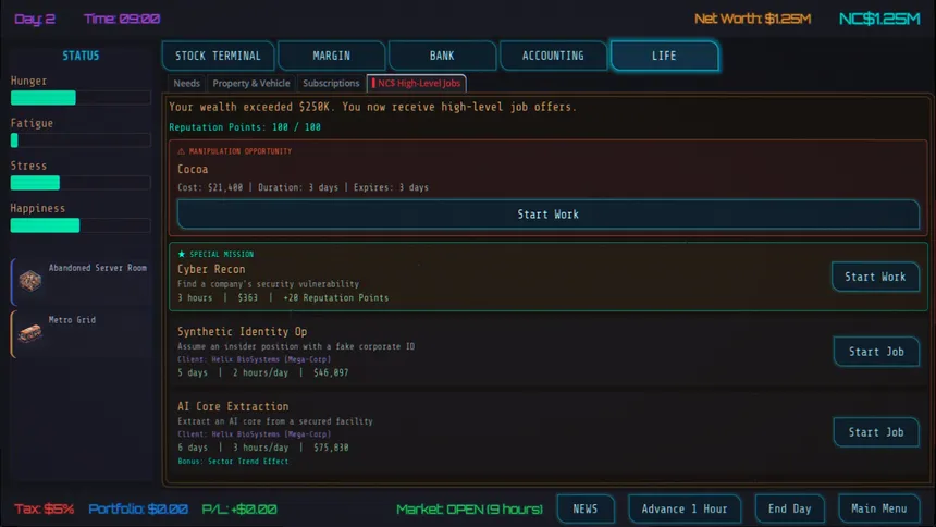 Скриншот 5 к игре Neo Capitalist - Stock Market Survival Simulator