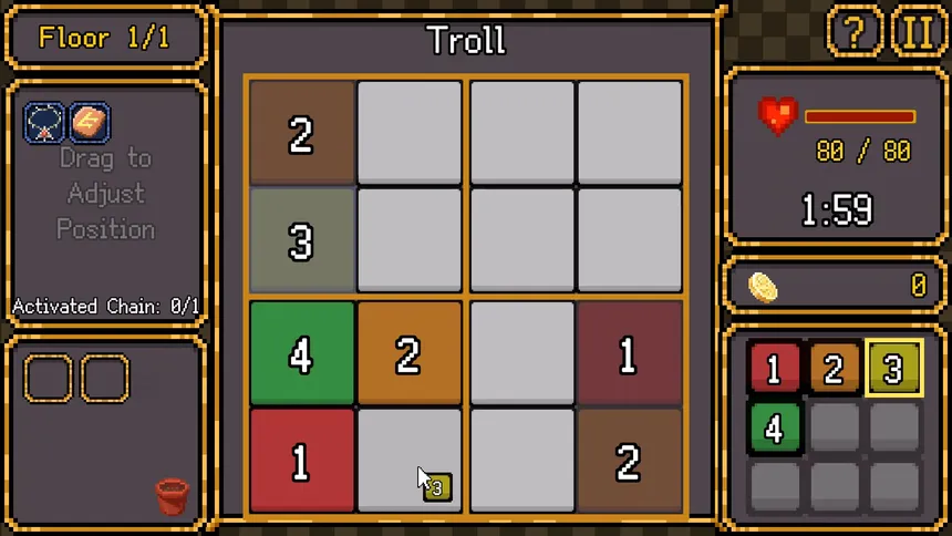 Скриншот 4 к игре SudoCrawler : Sudoku + Roguelike